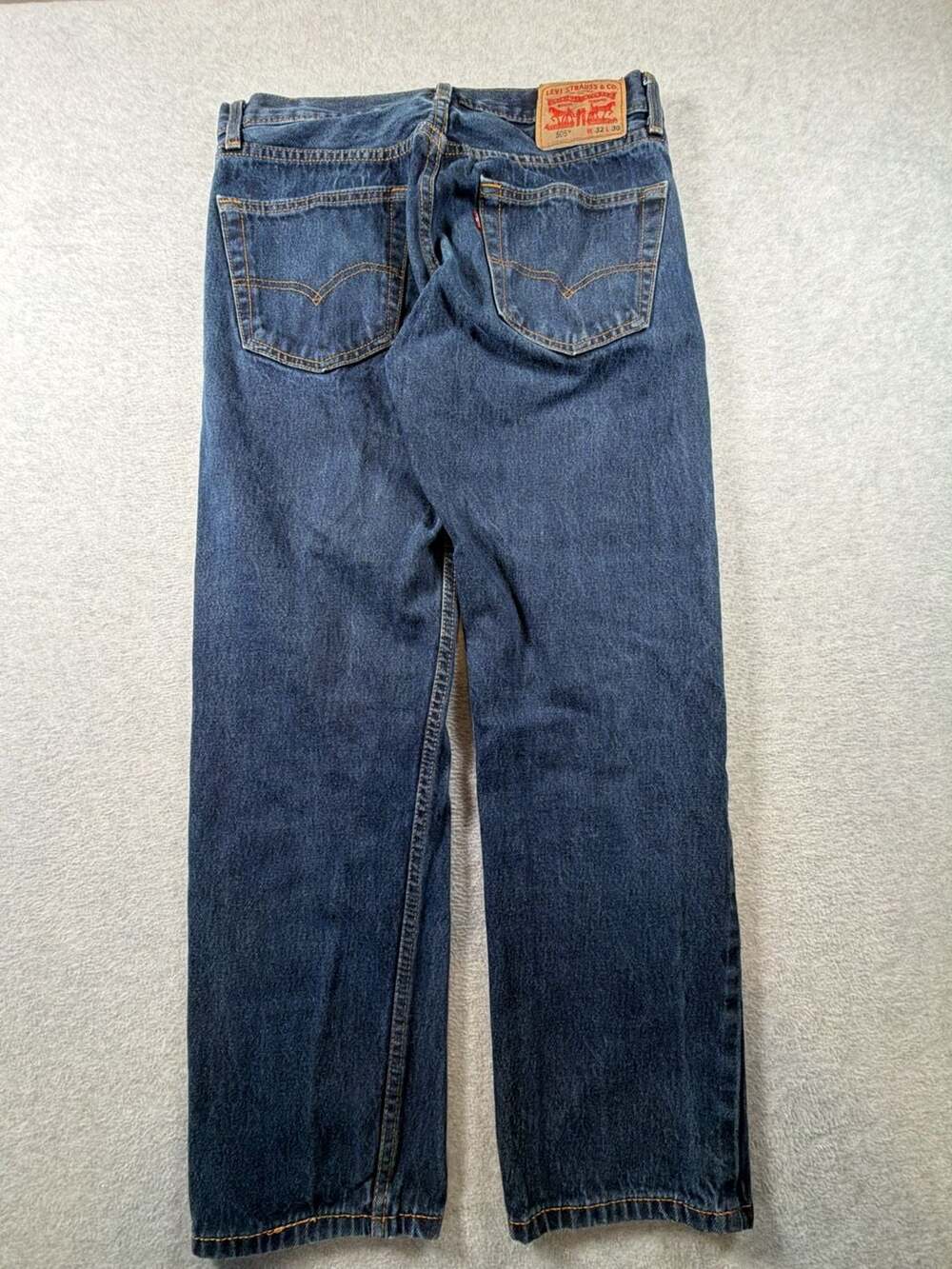 Levi's 505 Regular Fit Straight Leg Jeans Dark Wash - Picture 6 of 8